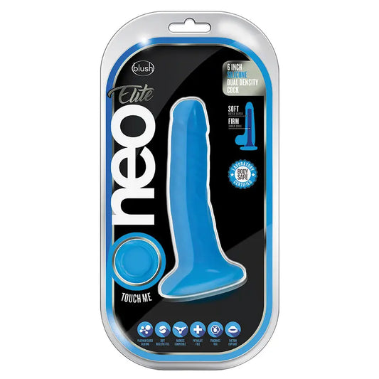 Neo Elite Silicone Dual Density Cock-Neon Blue 6 My Store