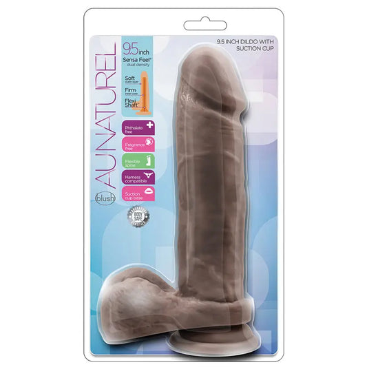 Au Naturel Dildo with Suction Cup-Chocolate 9.5 My Store