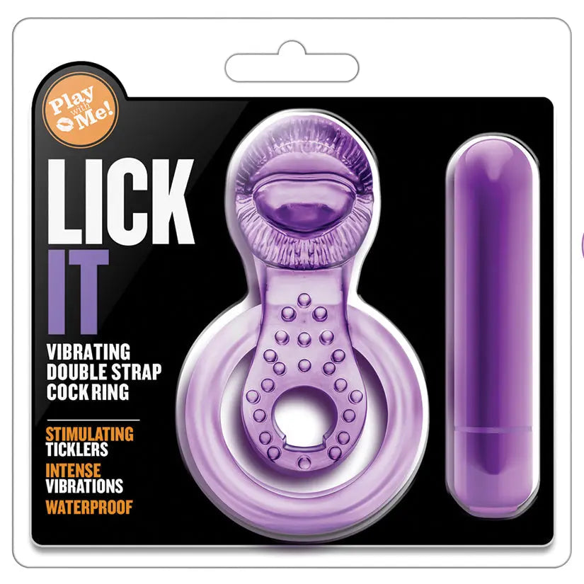 Play With Me Lick It Double Strap Cockring-Purple My Store