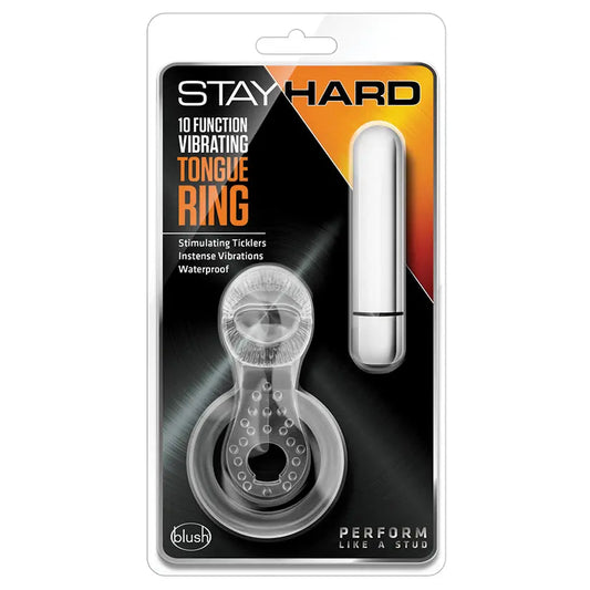 Stay Hard 10 Function Vibrating Tongue Ring-Clear My Store