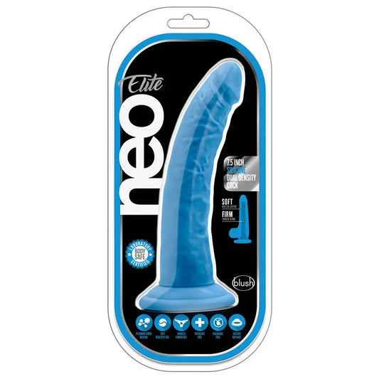 Neo Elite Silicone Dual Density Cock-Neon Blue 7.5 My Store
