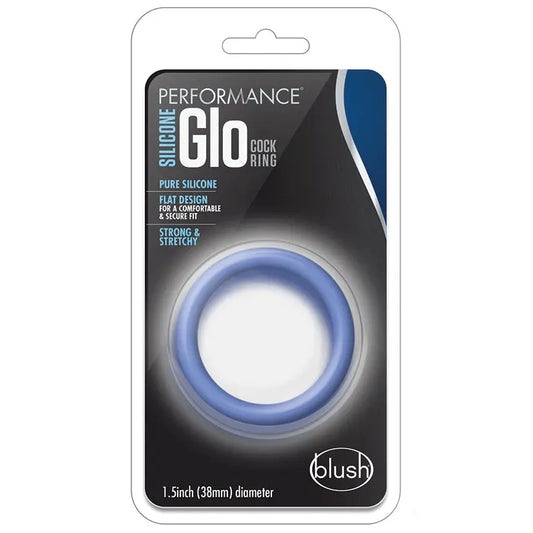 Performance Silicone Glo Cock Ring-Blue Glow My Store