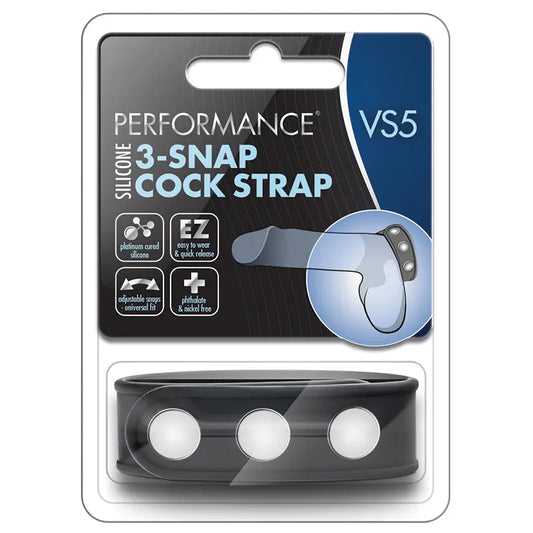 Performance VS5 3-Snap Cock Strap-Black My Store