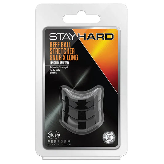 Stay Hard Beef Ball Stretcher Snug X Long 1" Diameter-Black My Store