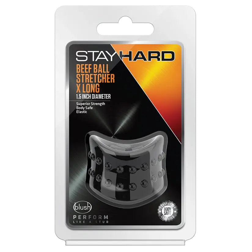 Stay Hard Beef Ball Stretcher X Long 1.5" Diameter-Black My Store