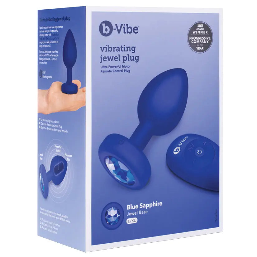 B-Vibe Vibrating Jewel Plug-Navy XL My Store