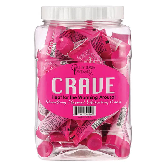 Crave Warming Lubricating Cream-Strawberry 0.5oz Tube Bowl of 36 My Store
