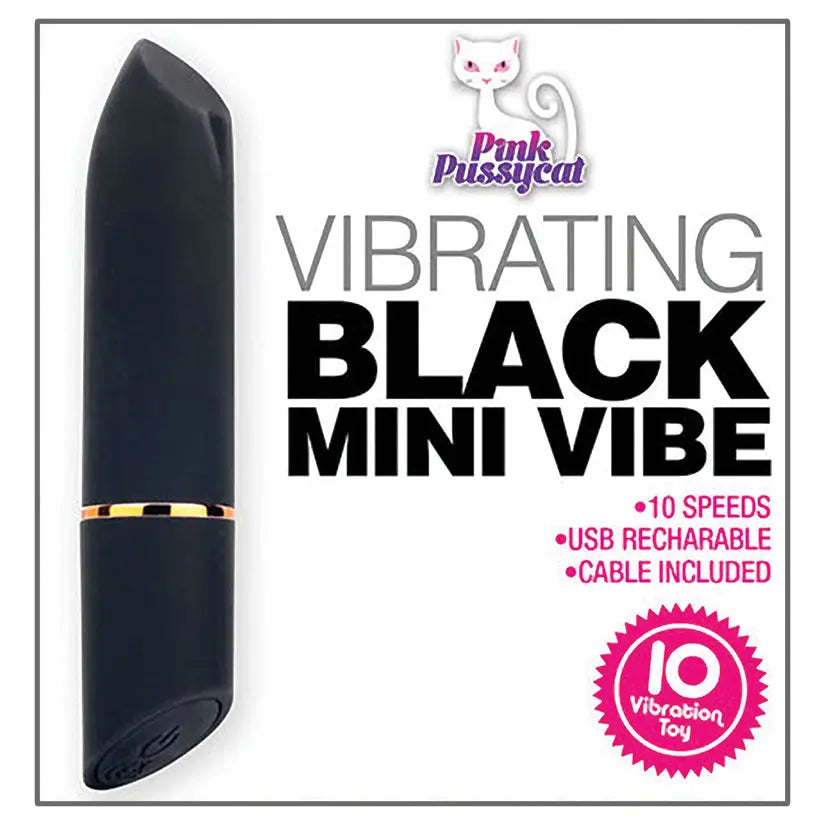 Pink Pussycat Vibrating Mini Vibe-Black My Store