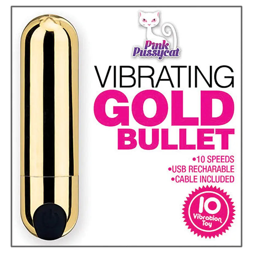 Pink Pussycat Vibrating Bullet-Gold My Store