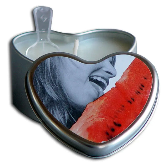 Earthly Body 4-in-1 Edible Heart Candle-Watermelon 4oz My Store
