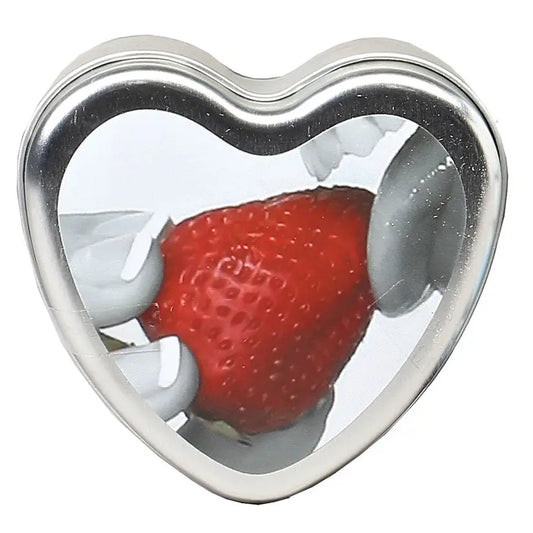 Earthly Body 4-in-1 Edible Heart Candle-Strawberry 4oz My Store