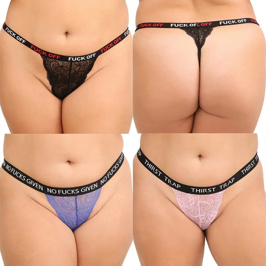 Fantasy Lingerie F*ck Pack 3PC Assorted Panty Pack-Multi Color Queen-Boxed My Store