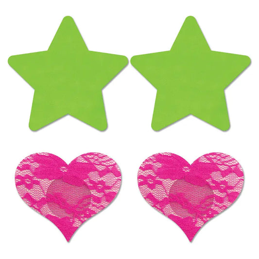 Fantasy Lingerie Glow Pasties 2PK Multi Color My Store