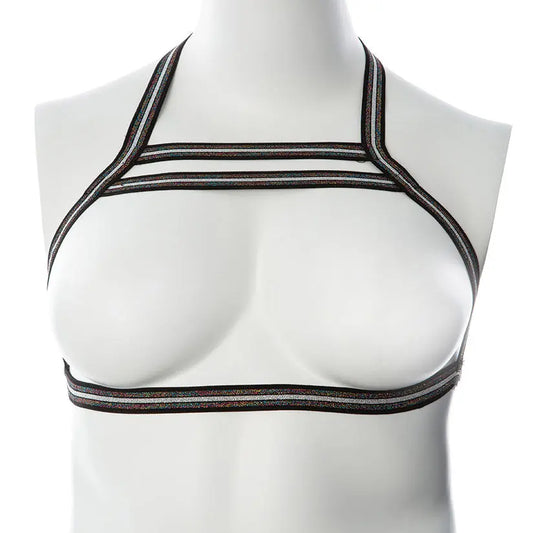 Gender Fluid Silver Lining Harness-Rainbow Glitter S-L-Boxed My Store