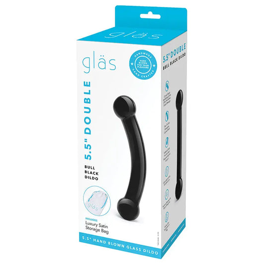 Glas Double Bulbous Dildo-Black My Store
