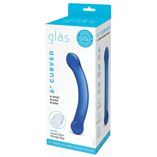 Glas 6" Curved G-spot Dildo-Blue My Store