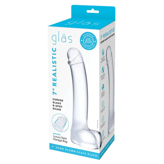 Glas 7" Realistic Curved Glass G-Spot Dildo My Store