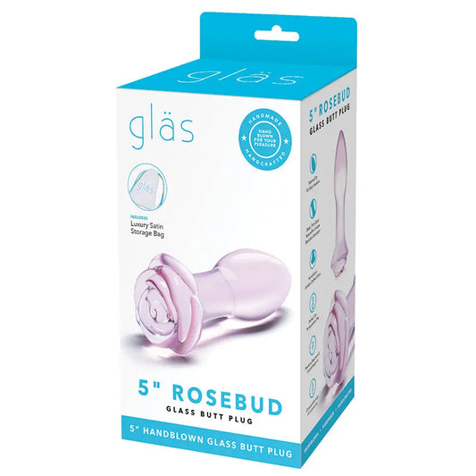 Glas 5" Rosebud Butt Plug-Pink My Store