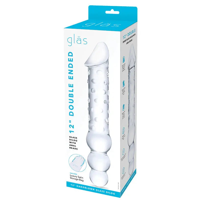 Glas Double Ended Glass Dildo with Anal Beads 12 My Store