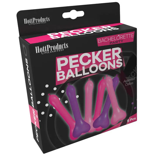 Bachelorette Party Pecker Balloons-Assorted Colors (6 Pack) My Store