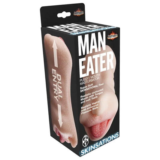 Skinsations Man Eater Dual Masturbator-Mouth & Vagina My Store