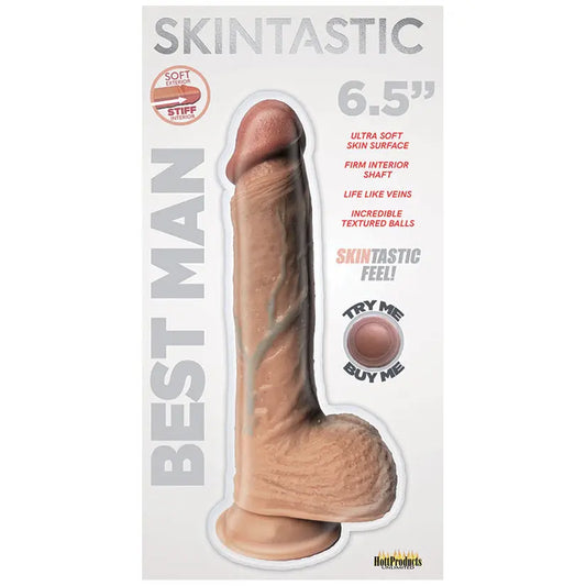 Best Man Skintastic Series Real Feel Dildo-Vanilla 6.5 My Store