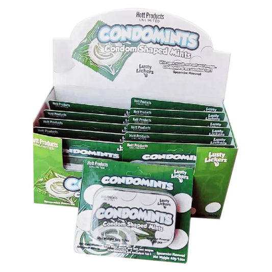 Condomints Condom Shaped Mints-Spearmint Display of 12 My Store