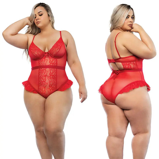 Hello Sexy The Vanessa Bodysuit Curvy-Tiger Lily 1X/2X-Hanging My Store