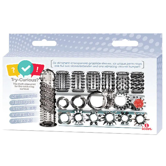 Try-Curious Cock Ring and Sleeve Set of 15 My Store