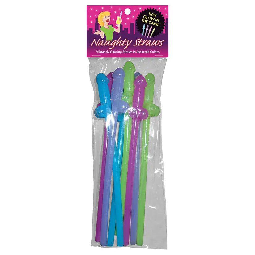 Naughty Straws-Glow In The Dark 8pk My Store