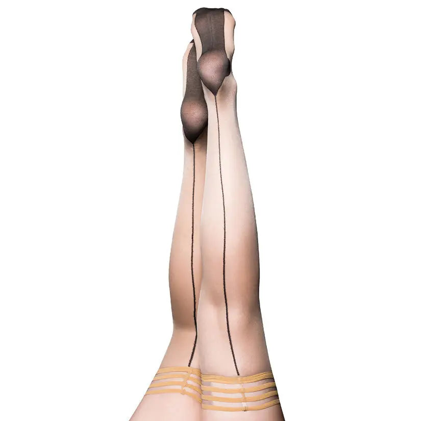 Kixies Ruby Cuban Heel With Back Seam-Nude B-Boxed My Store