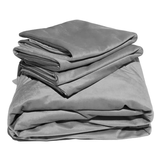 Liberator Fascinator Liquid Velvet Sheets-Q Grey My Store