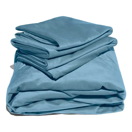 Liberator Fascinator Liquid Velvet Sheets-Q Cyan My Store