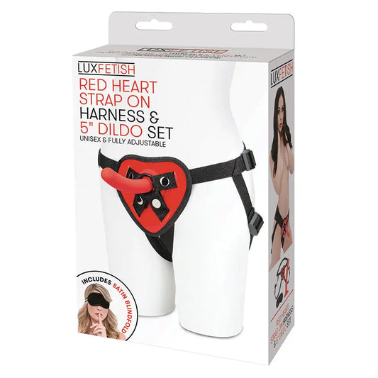 Lux Fetish Red Heart Strap on Harness & Dildo Set 5 My Store