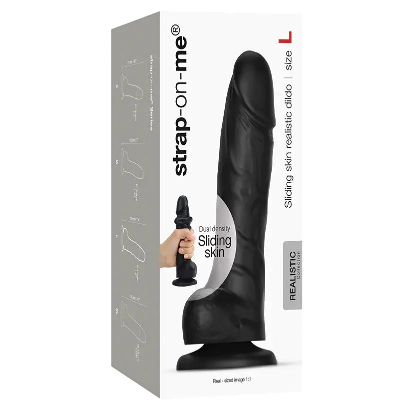 Strap On Me Sliding Skin Realistic Dildo-Black L My Store