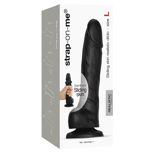 Strap On Me Sliding Skin Realistic Dildo-Black L My Store