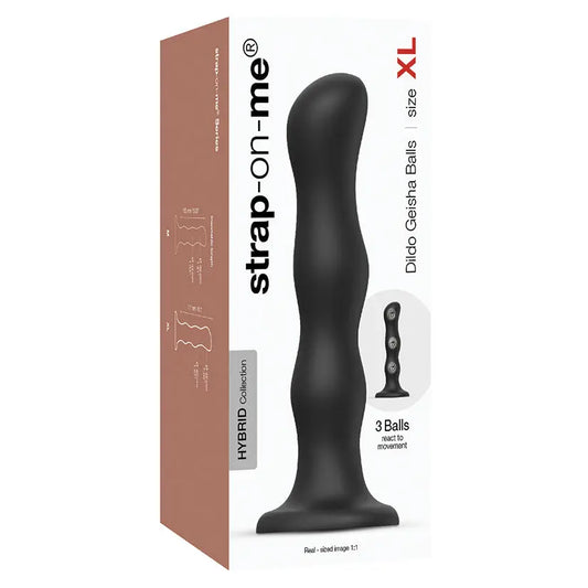 Strap On Me Geisha Dildo with Balls-Black XL My Store