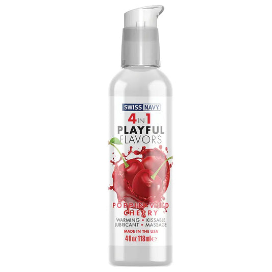 Swiss Navy 4 In 1 Playful Flavors-Poppin Wild Cherry 4oz My Store