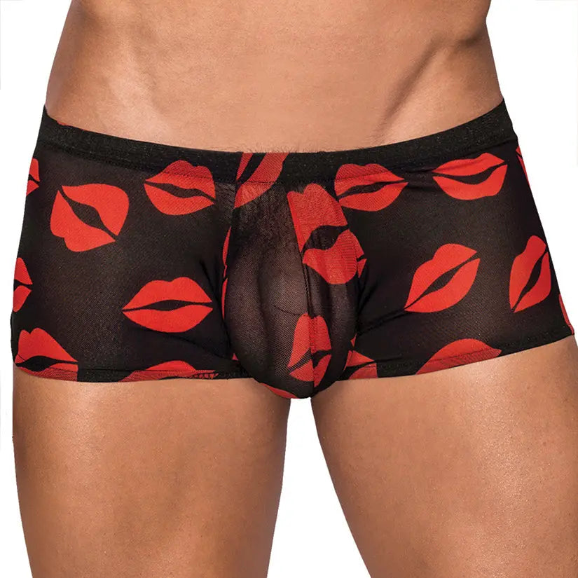 Male Power Kiss Me Mini Shorts-Black Medium-Boxed My Store