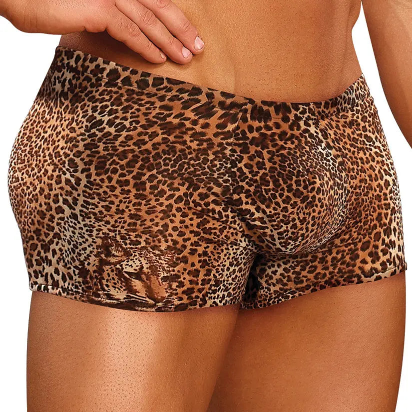 Male Power Animal Pouch Short-Brown Leopard Medium-Boxed My Store