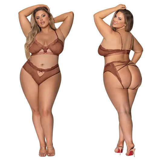 Magic Silk Bralette & G-Panty-Brown QUEEN-Boxed My Store
