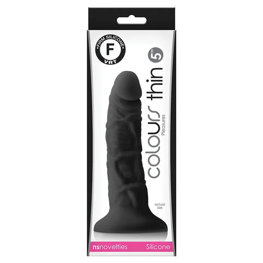 Colours Pleasures Thin Dildo-Black 5 My Store