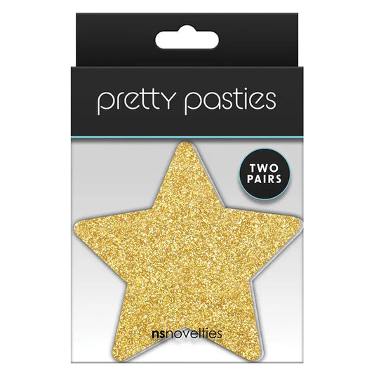 Pretty Pasties Glitter StarsBlk/Gold 2pk My Store