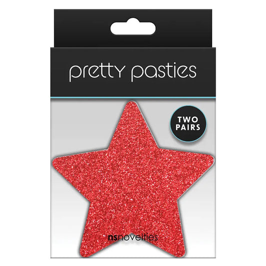 Pretty Pasties Glitter StarsRed/Silver 2pk My Store