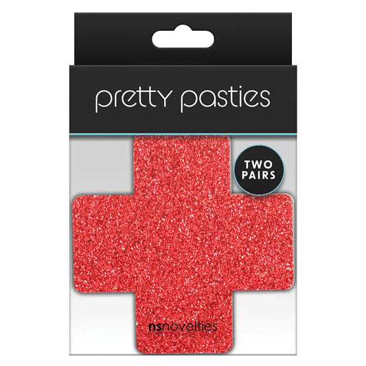 Pretty Pasties Glitter CrossRed/Silver 2pk My Store