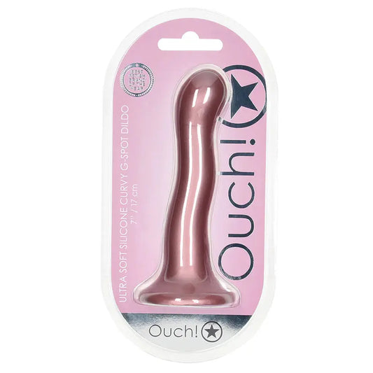 Ouch! Ultra Soft Silicone Curvy G-Spot Dildo-Rose Gold 7 My Store