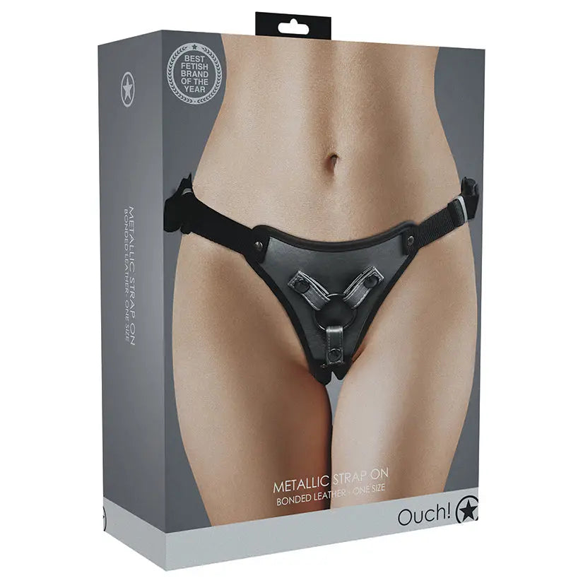 Ouch! Metallic Strap On Harness-Gun Metal My Store