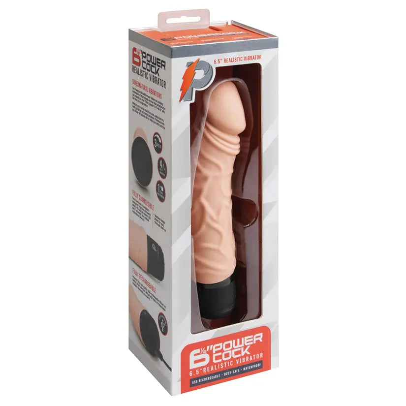 Powercocks Realistic Vibrator-Nude 6.5 My Store