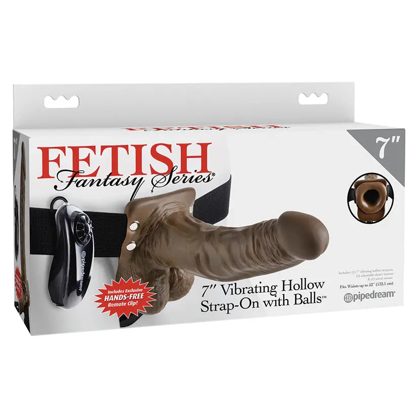 Fetish Fantasy Series Vibrating Hollow Strap-On-Chocolate 7 My Store