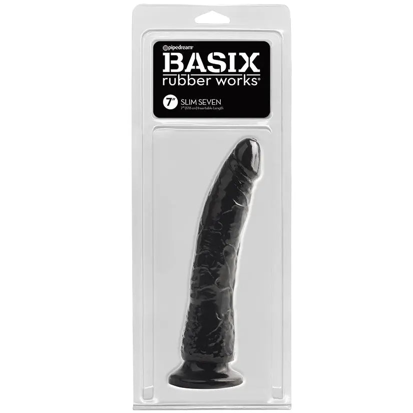 Basix Rubber Works Slim Dong with Suction Cup-Black 7 My Store